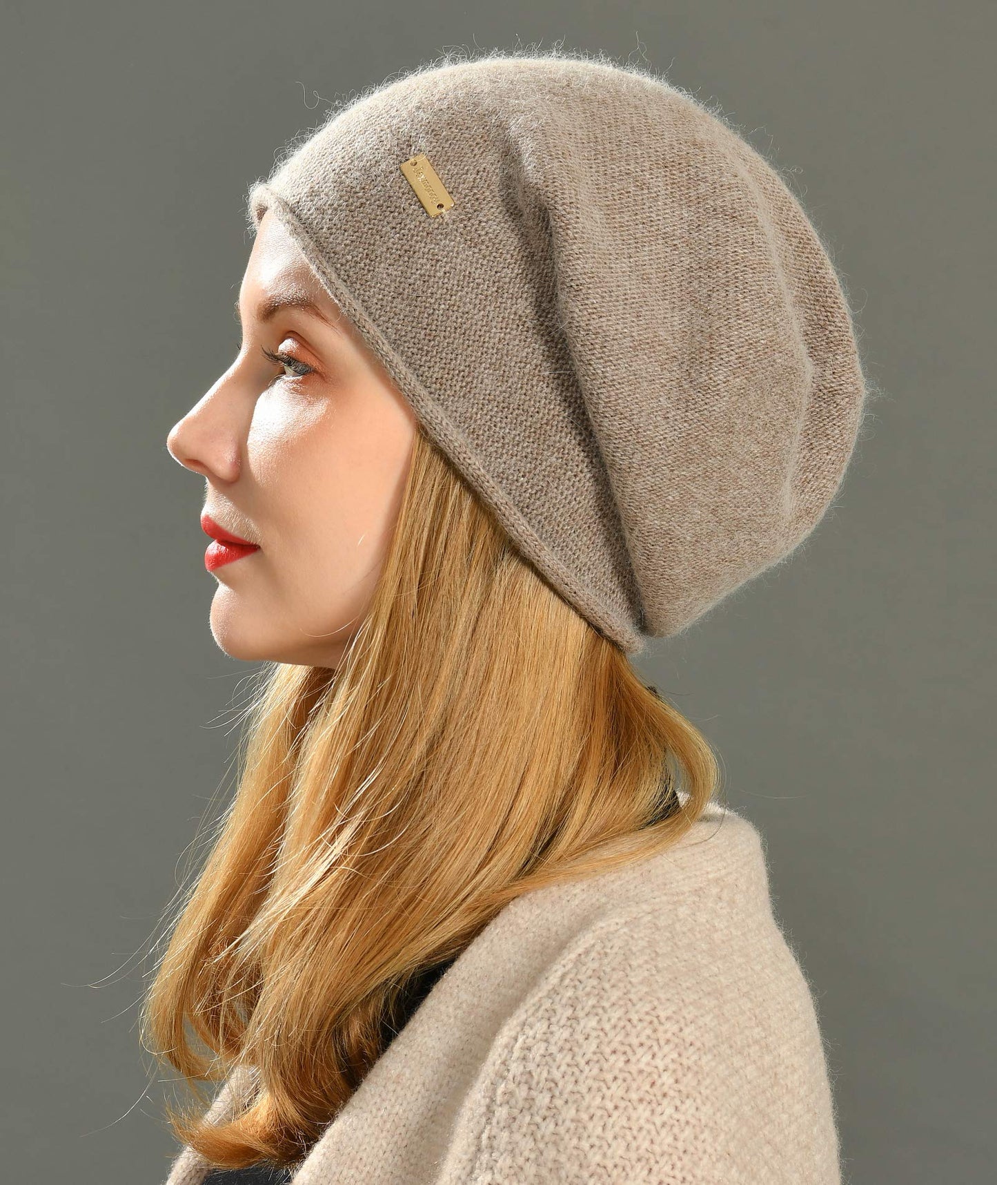 jaxmonoy Cashmere Slouchy Knit Beanie Hat for Women Winter Soft Warm Ladies Wool Knitted Skull Beanies Cap