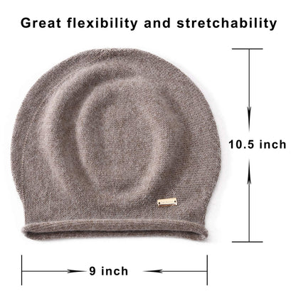 jaxmonoy Cashmere Slouchy Knit Beanie Hat for Women Winter Soft Warm Ladies Wool Knitted Skull Beanies Cap