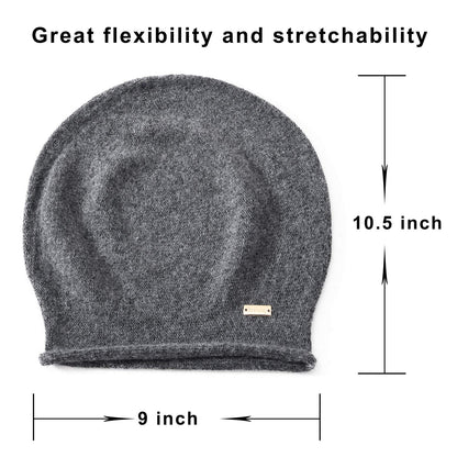 jaxmonoy Cashmere Slouchy Knit Beanie Hat for Women Winter Soft Warm Ladies Wool Knitted Skull Beanies Cap