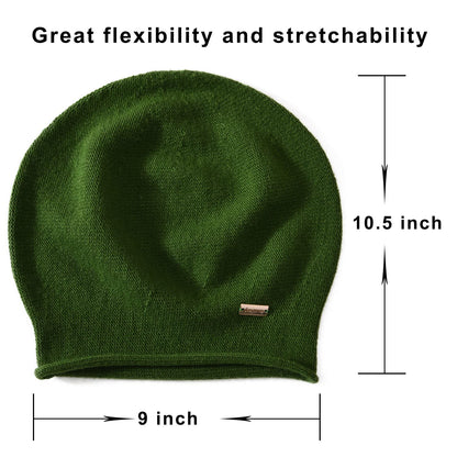 jaxmonoy Cashmere Slouchy Knit Beanie Hat for Women Winter Soft Warm Ladies Wool Knitted Skull Beanies Cap