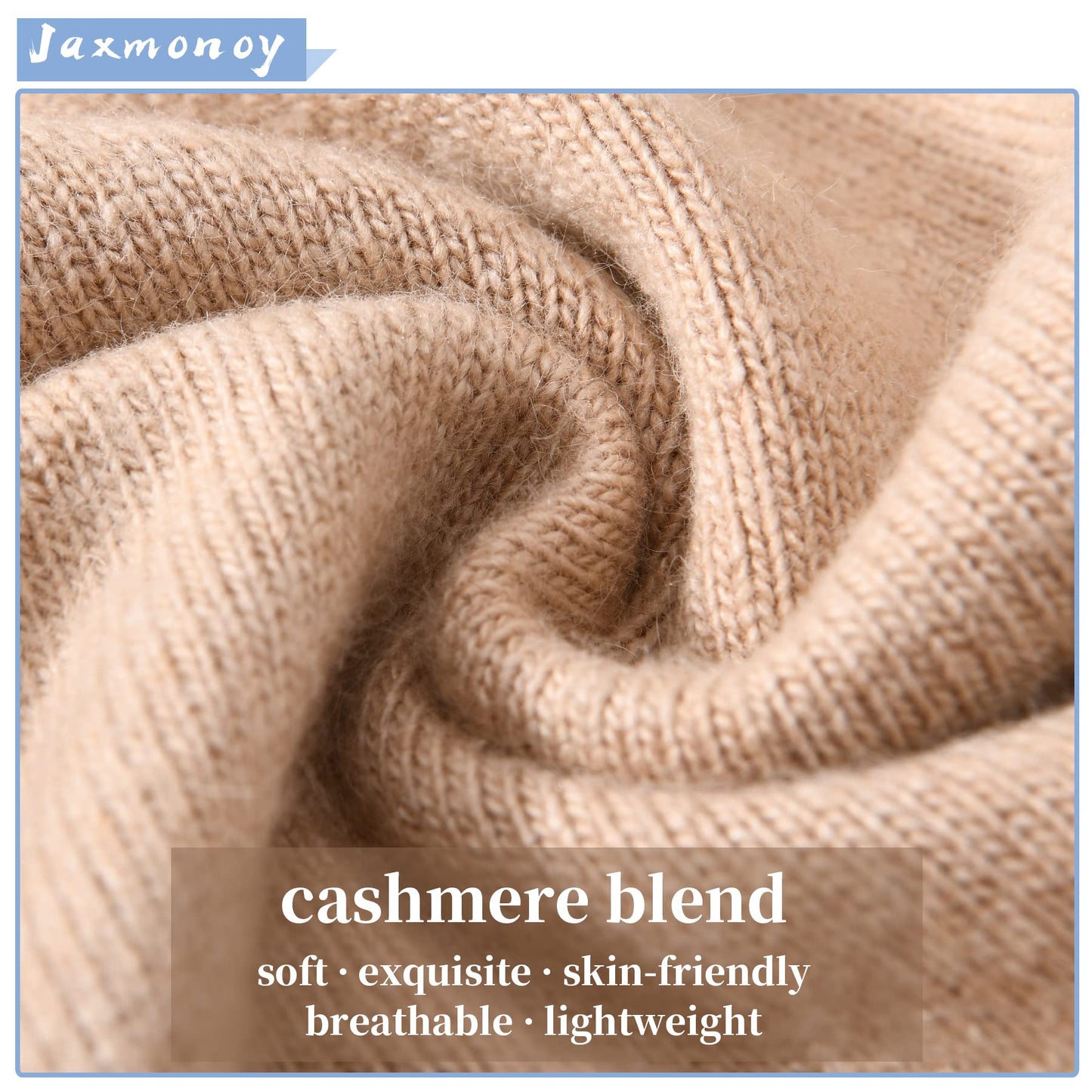 jaxmonoy Wool Cashmere Slouchy Knit Beanies Winter Hats for Women Soft Warm Double Layer Reversible Slouch Skull Beanie Cap