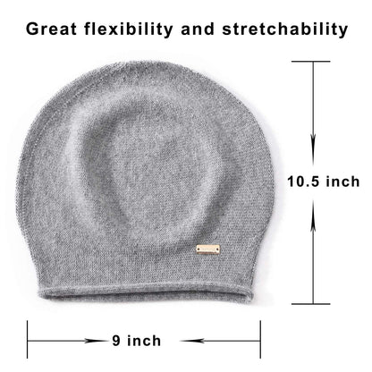 jaxmonoy Cashmere Slouchy Knit Beanie Hat for Women Winter Soft Warm Ladies Wool Knitted Skull Beanies Cap