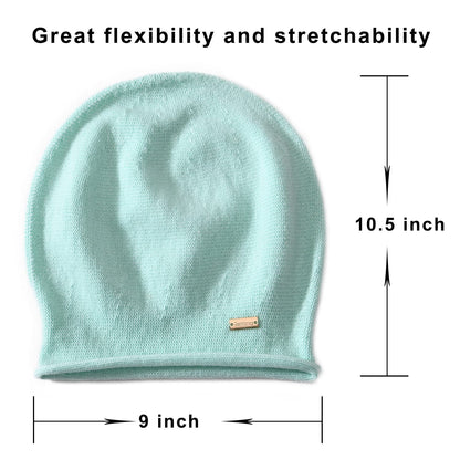 jaxmonoy Cashmere Slouchy Knit Beanie Hat for Women Winter Soft Warm Ladies Wool Knitted Skull Beanies Cap