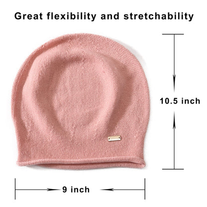 jaxmonoy Cashmere Slouchy Knit Beanie Hat for Women Winter Soft Warm Ladies Wool Knitted Skull Beanies Cap