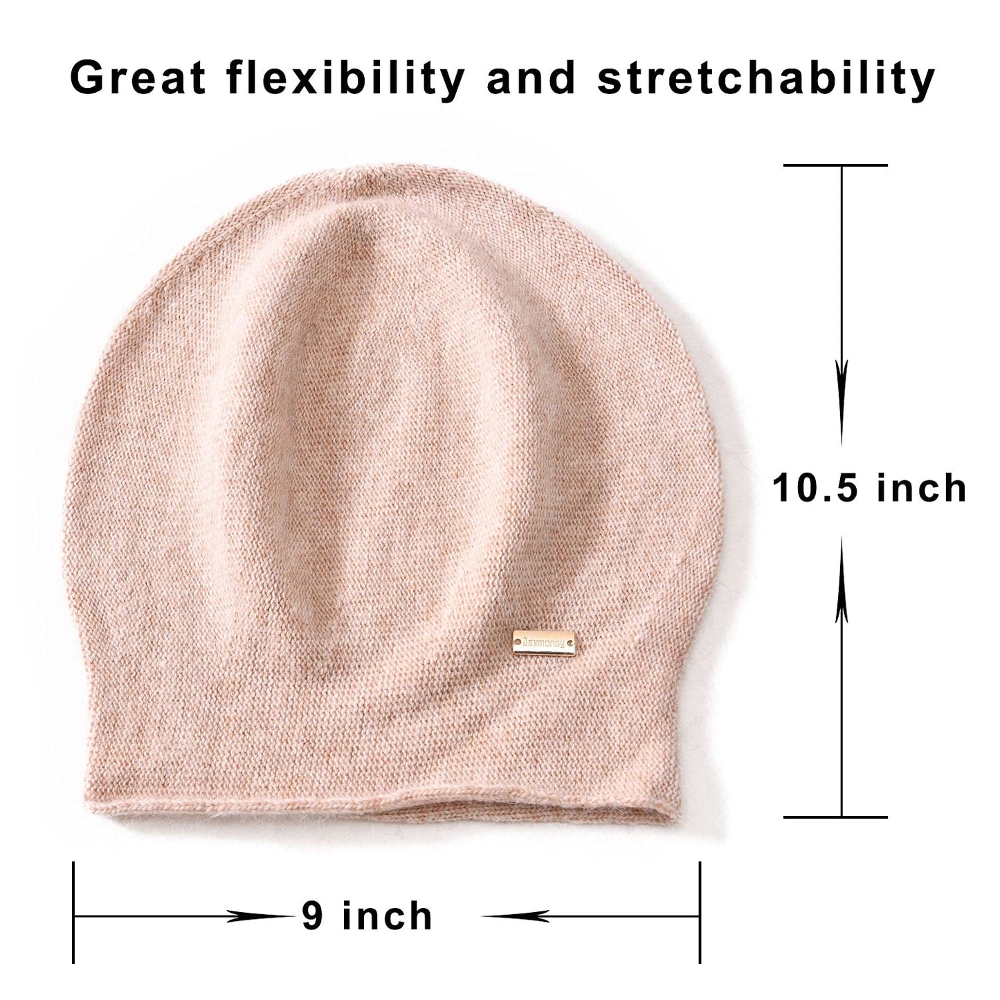 jaxmonoy Cashmere Slouchy Knit Beanie Hat for Women Winter Soft Warm Ladies Wool Knitted Skull Beanies Cap