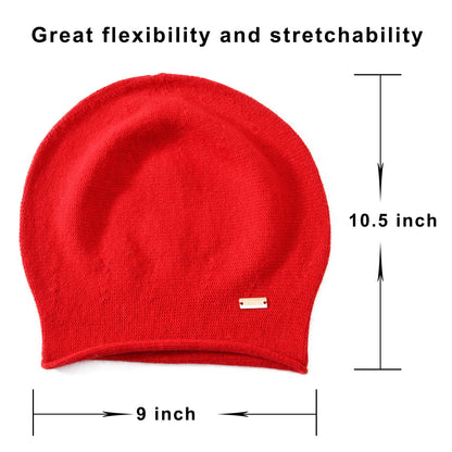 jaxmonoy Cashmere Slouchy Knit Beanie Hat for Women Winter Soft Warm Ladies Wool Knitted Skull Beanies Cap