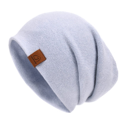 jaxmonoy Wool Cashmere Slouchy Knit Beanies Winter Hats for Women Soft Warm Double Layer Reversible Slouch Skull Beanie Cap