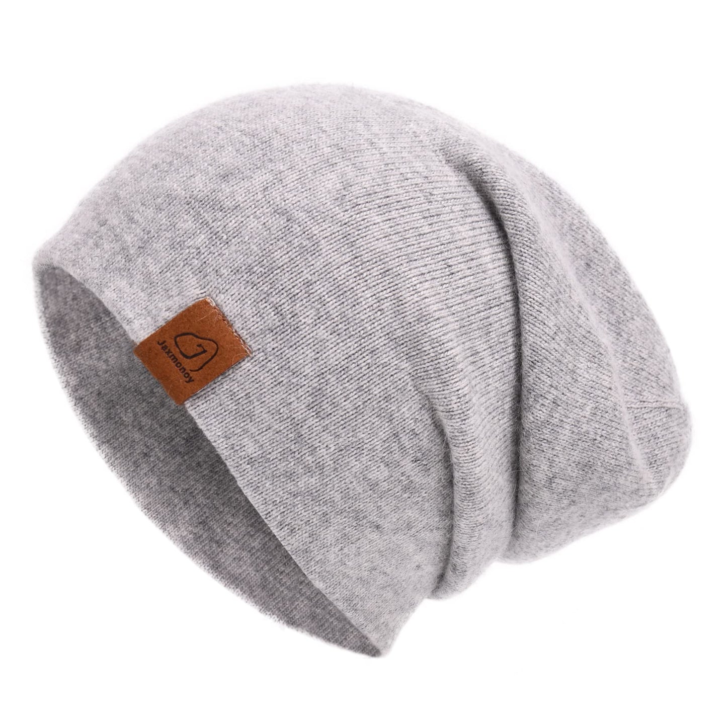 jaxmonoy Wool Cashmere Slouchy Knit Beanies Winter Hats for Women Soft Warm Double Layer Reversible Slouch Skull Beanie Cap