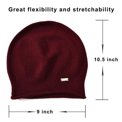 jaxmonoy Cashmere Slouchy Knit Beanie Hat for Women Winter Soft Warm Ladies Wool Knitted Skull Beanies Cap