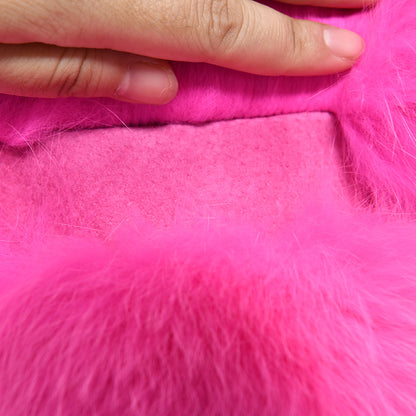 Sleeves Fluffy Real Fox Fur Cropped Coat