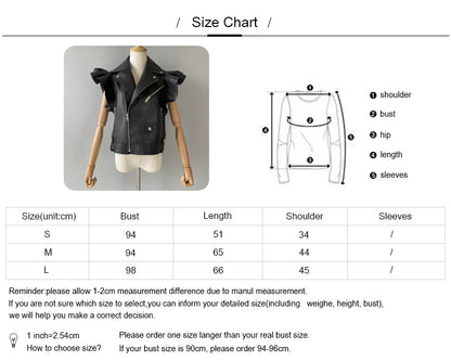 Leather Gilet Metal Zipper Design Custom Color Women Genuine Sheepskin Leather Vest Jacket