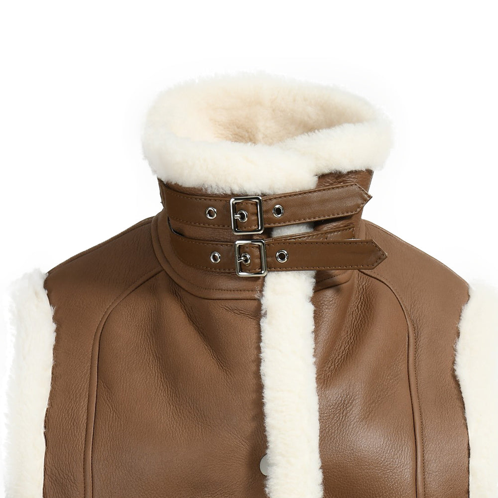 Winter Warm Regular Length Custom Shearling Gilet With Sheep Fur Fashion Women Genuine Shearling Vest