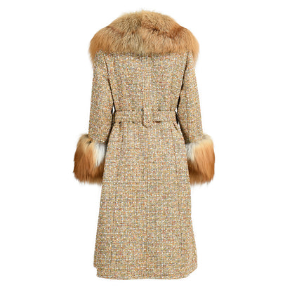 New Arrival Double-sided Long Cashmere Coat With Luxury Fox Fur Collar And Cuffs Winter Women High Quality Wool Coats