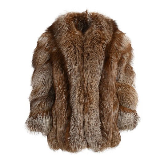 Regular Length Custom Style Genuine Fluffy Fox Fur Coat Wholesale Winter Women 100% Real Fur Coat