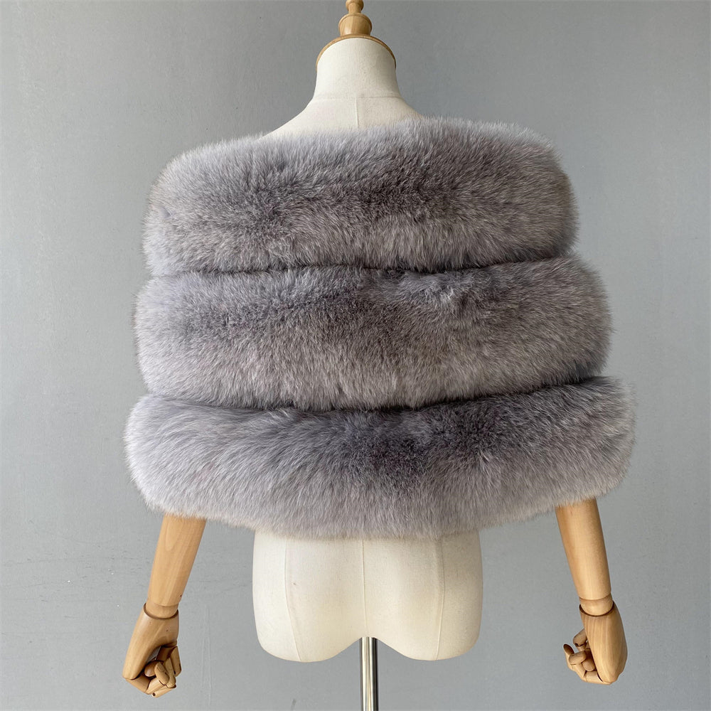 High Quality Real Fox Fur Gilet Fur Vest Women Fashion Custom Fur Shawls