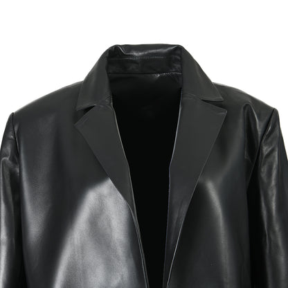 New Design Detachable Cropped Genuine Leather Jacket