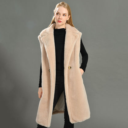 Jaxmonoy Sheep Shearling Coat Teddy Vest