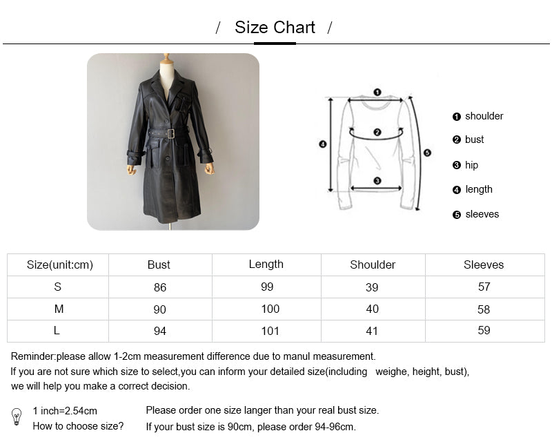 Turn-down V-neck Real Sheepskin Leather Coat