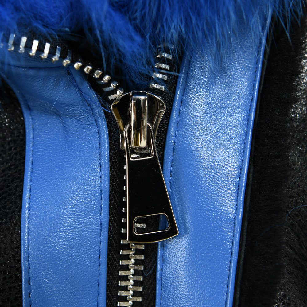 New Design Real Fox Fur Collar And Trim Genuine Leather Belt Fashion Women Leather Shearling Custom Coat