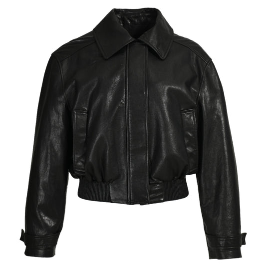 Ladies Cropped Leather Jackets Zipper Design Spring Wholesale Genuine Leather Jacket For Men