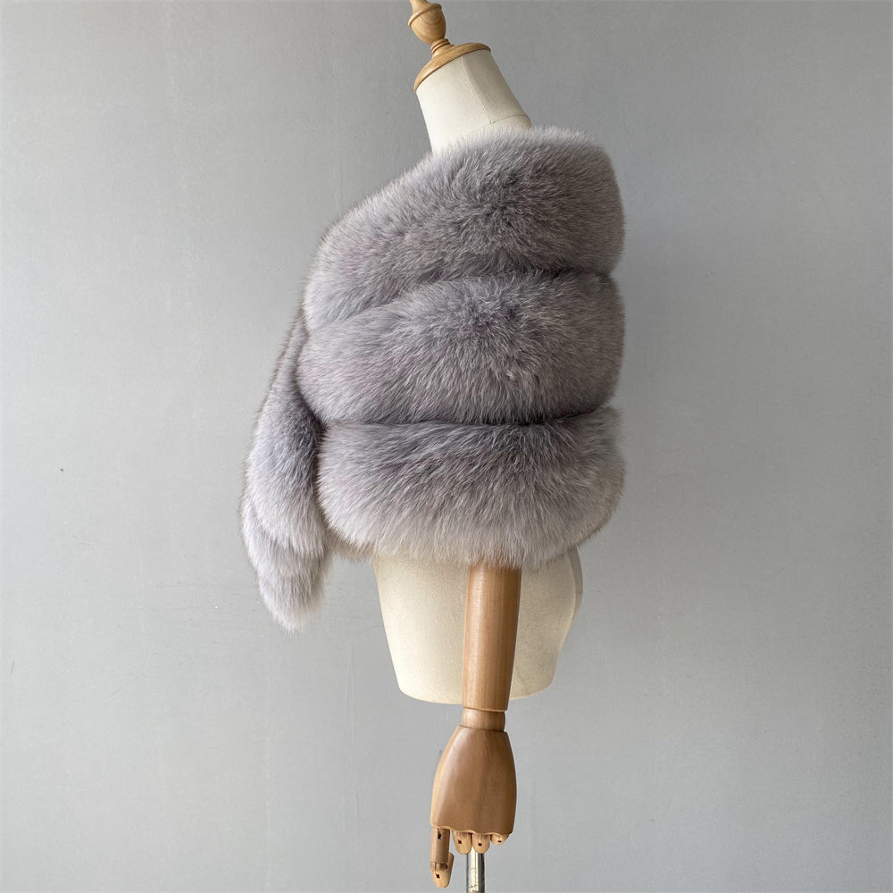 High Quality Real Fox Fur Gilet Fur Vest Women Fashion Custom Fur Shawls