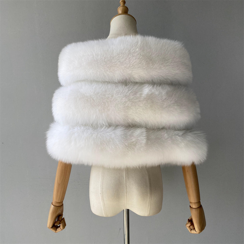 High Quality Real Fox Fur Gilet Fur Vest Women Fashion Custom Fur Shawls