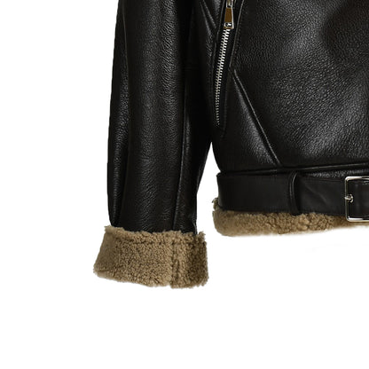 Winter Fashion Style Regular Length Shearling Jacket With FurTurn-down Collar Genuine Leather Shearling Jacket Women