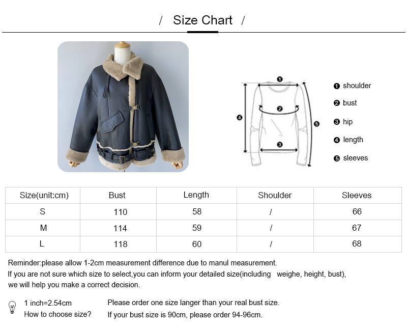 Warm Shearling Coat With Real Sheep Fur Belt Design Winter Women Genuine Shearling Jacket