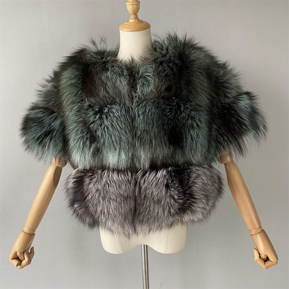 Warm Thick Windproof Mixed Color Genuine Fox Fur Gilet Vest Fashion Custom Women Fox Fur Vest