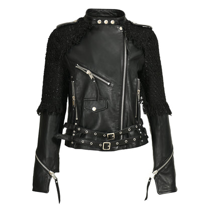 Custom Special Belt Tassels Design Spring Popular Best Seller Leather Jacket