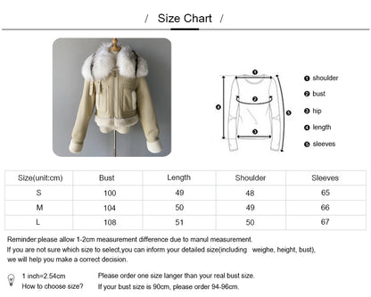 Winter Warm Thick Shearling Coat With Removable Real Luxury Fur Collar Women Genuine Shearling Jacket Coat