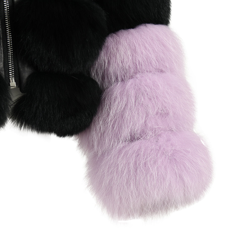 Regular Length Fluffy Fox Fur Coar With Zipper Design Fashion Ladies 100% Real Fox Fur Coats