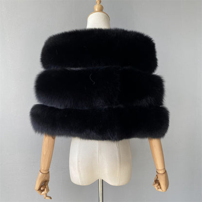 High Quality Real Fox Fur Gilet Fur Vest Women Fashion Custom Fur Shawls