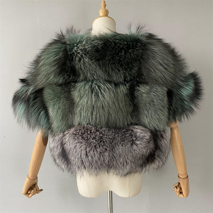 Warm Thick Windproof Mixed Color Genuine Fox Fur Gilet Vest Fashion Custom Women Fox Fur Vest