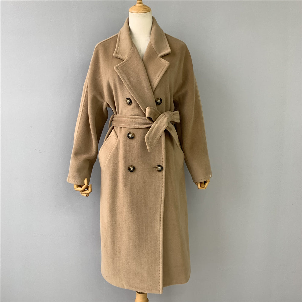 Jaxmonoy Women Cashmere Coat With Polyester Lining