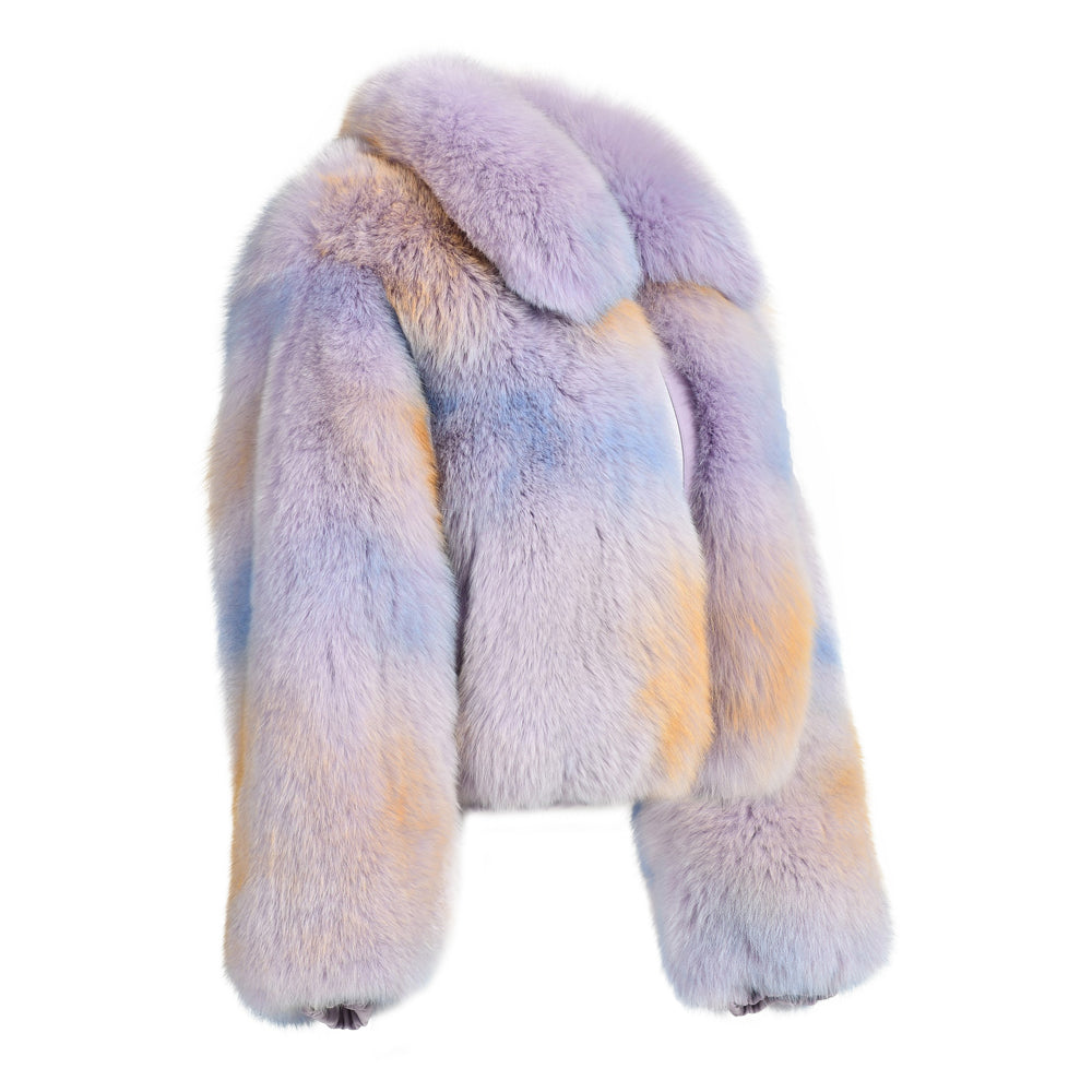 Real Fox Fur Coat Custom Color Zipper Design Winter 100% Fox Fur Coat For Women