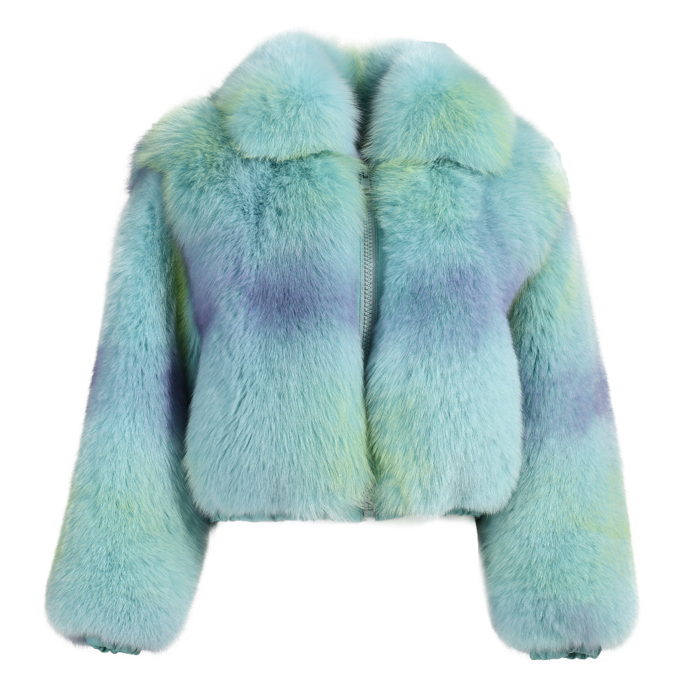 Real Fox Fur Coat Custom Color Zipper Design Winter 100% Fox Fur Coat For Women