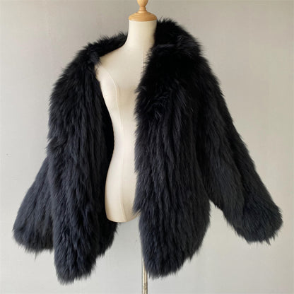 Ladies Regular Length Real Fox Fur Coat With Hood Design Winter Women Custom Fox Fur Coat