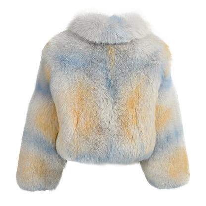 Real Fox Fur Coat Custom Color Zipper Design Winter 100% Fox Fur Coat For Women