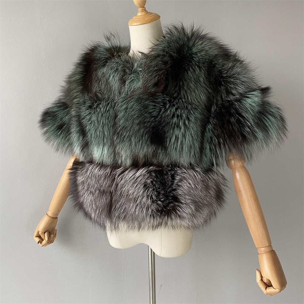 Warm Thick Windproof Mixed Color Genuine Fox Fur Gilet Vest Fashion Custom Women Fox Fur Vest