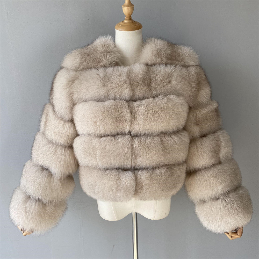 Ladies Custom Regular Length Detachable Fur Sleeves Wholesale Winter Custom Real Fox Fur Women