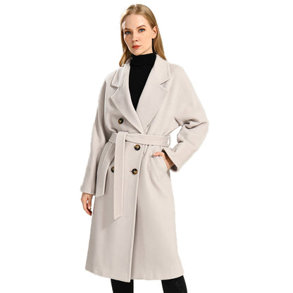 Jaxmonoy Women Cashmere Coat With Polyester Lining