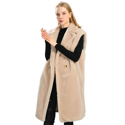 Jaxmonoy Sheep Shearling Coat Teddy Vest