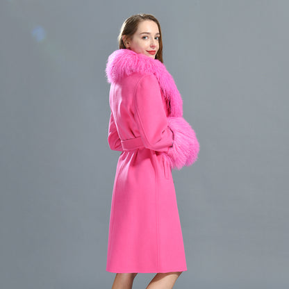 Handmade Double Face Cashmere Wool Coats Real Mongolian Belt Design