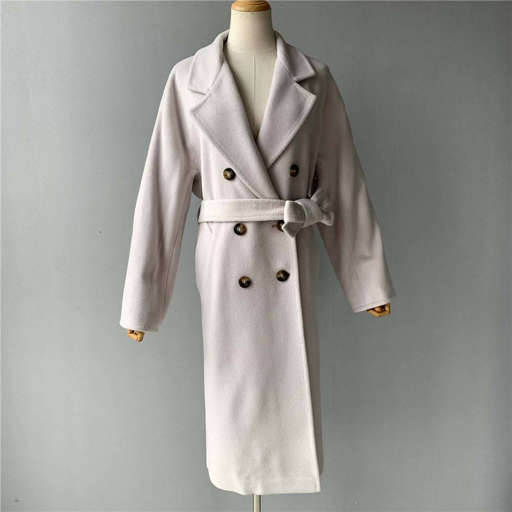 Jaxmonoy Women Cashmere Coat With Polyester Lining