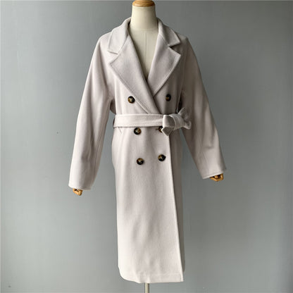 Jaxmonoy Women Cashmere Coat With Polyester Lining