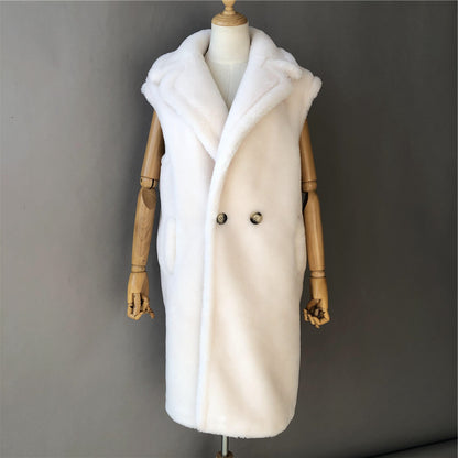 Jaxmonoy Sheep Shearling Coat Teddy Vest