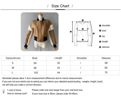 Real Sheepskin Leather Jacket With Sheep Fur Lining Cropped Genuine Shearling Womens Jacket