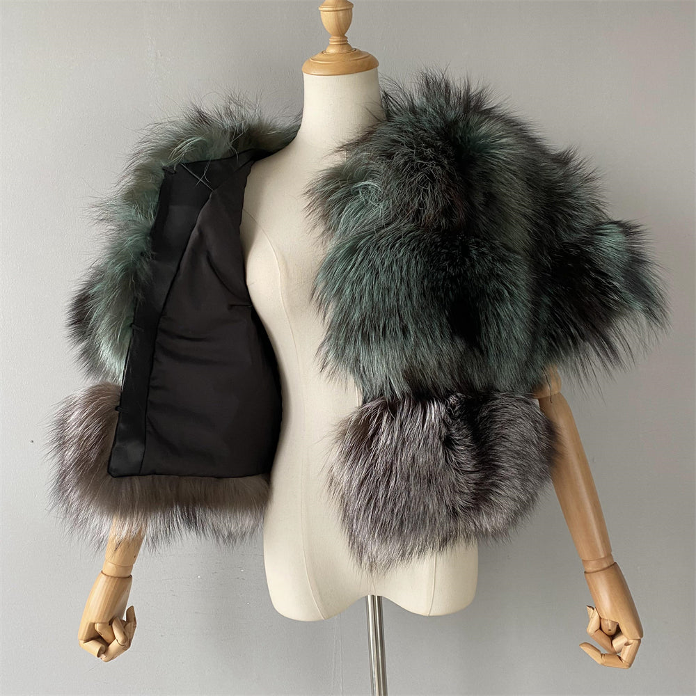 Warm Thick Windproof Mixed Color Genuine Fox Fur Gilet Vest Fashion Custom Women Fox Fur Vest