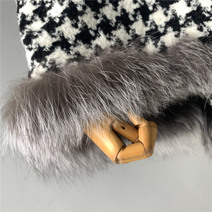 Jaxmonoy Autumn and Winter Outerwear Cashmere Coat With Cloak Real Fox Fur